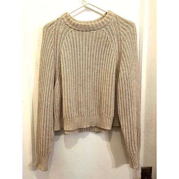 CURATOR Beige Cotton Knit Pullover Sweater Top   Women's Size Small - Picture 2 of 9